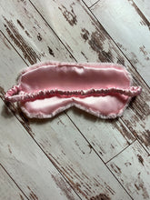 Load image into Gallery viewer, Sleep mask baby pink velvet with satin lining

