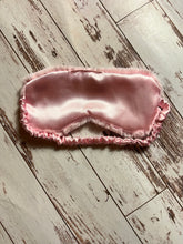 Load image into Gallery viewer, Sleep mask baby pink velvet with satin lining
