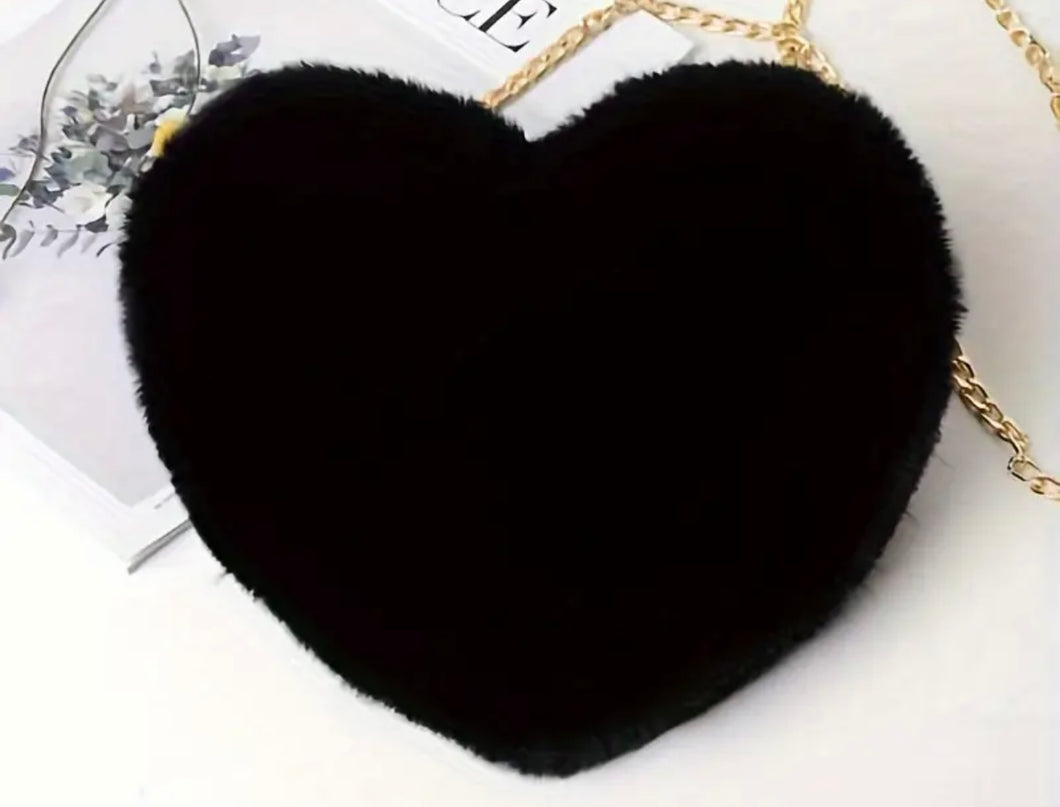 Black heart purse