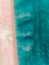 Load image into Gallery viewer, Teal/rose pink twilight whispy on baby pink lush bunny 60x90
