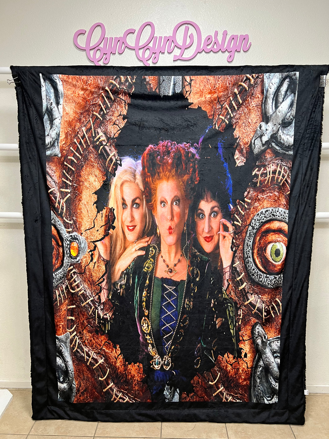 Hocus pocus Book custom print on black willow 58x72