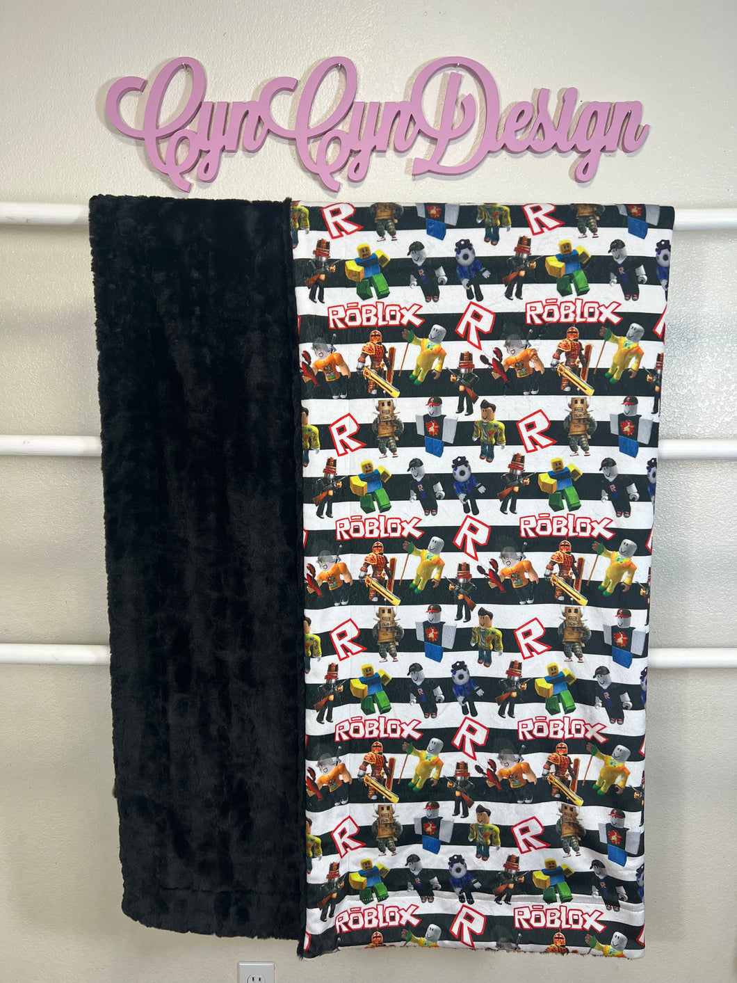 Roblox custom print on black Malibu 58x80