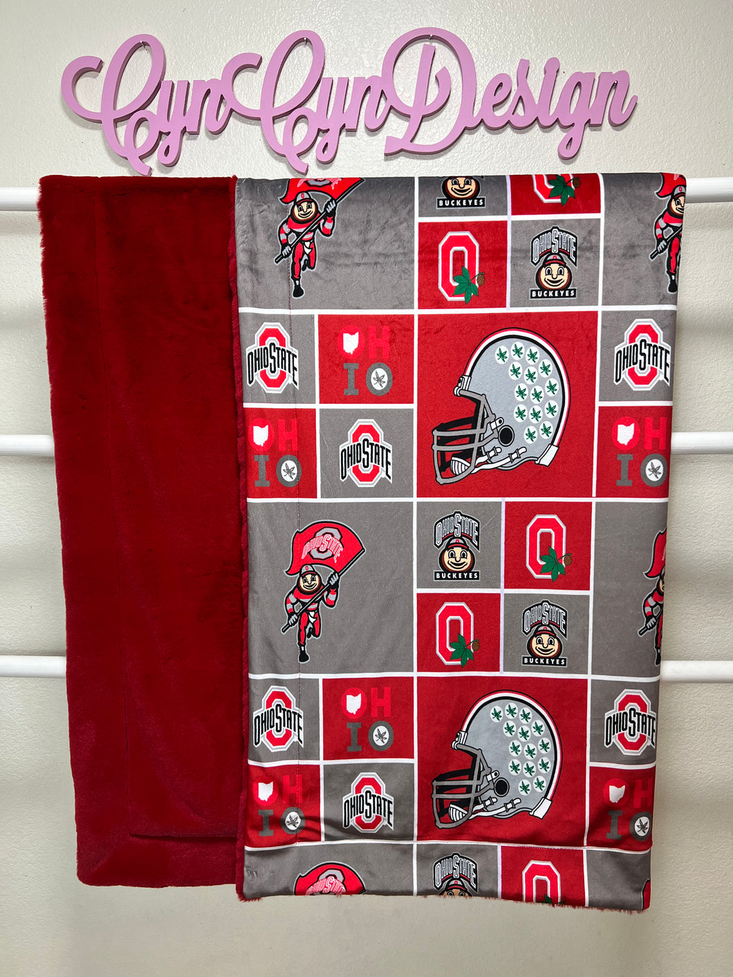 Ohio state custom print on cardinal seal 58x70