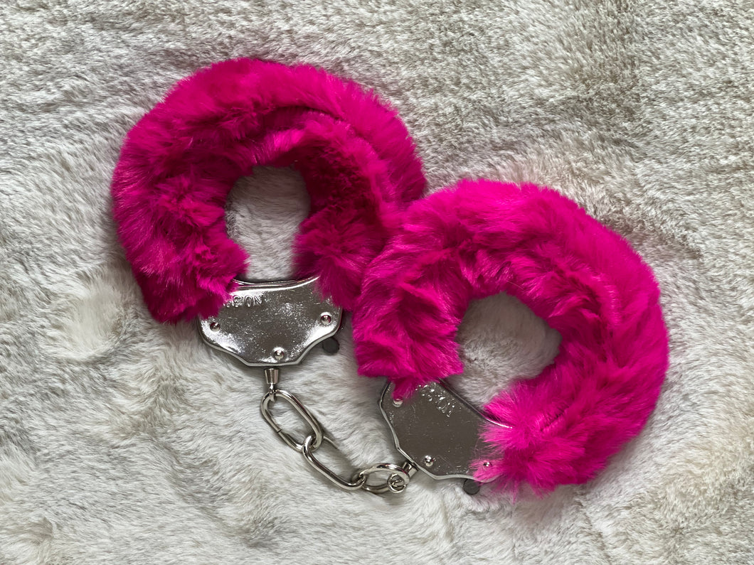 Cerise Vienna, fuzzy cuffs