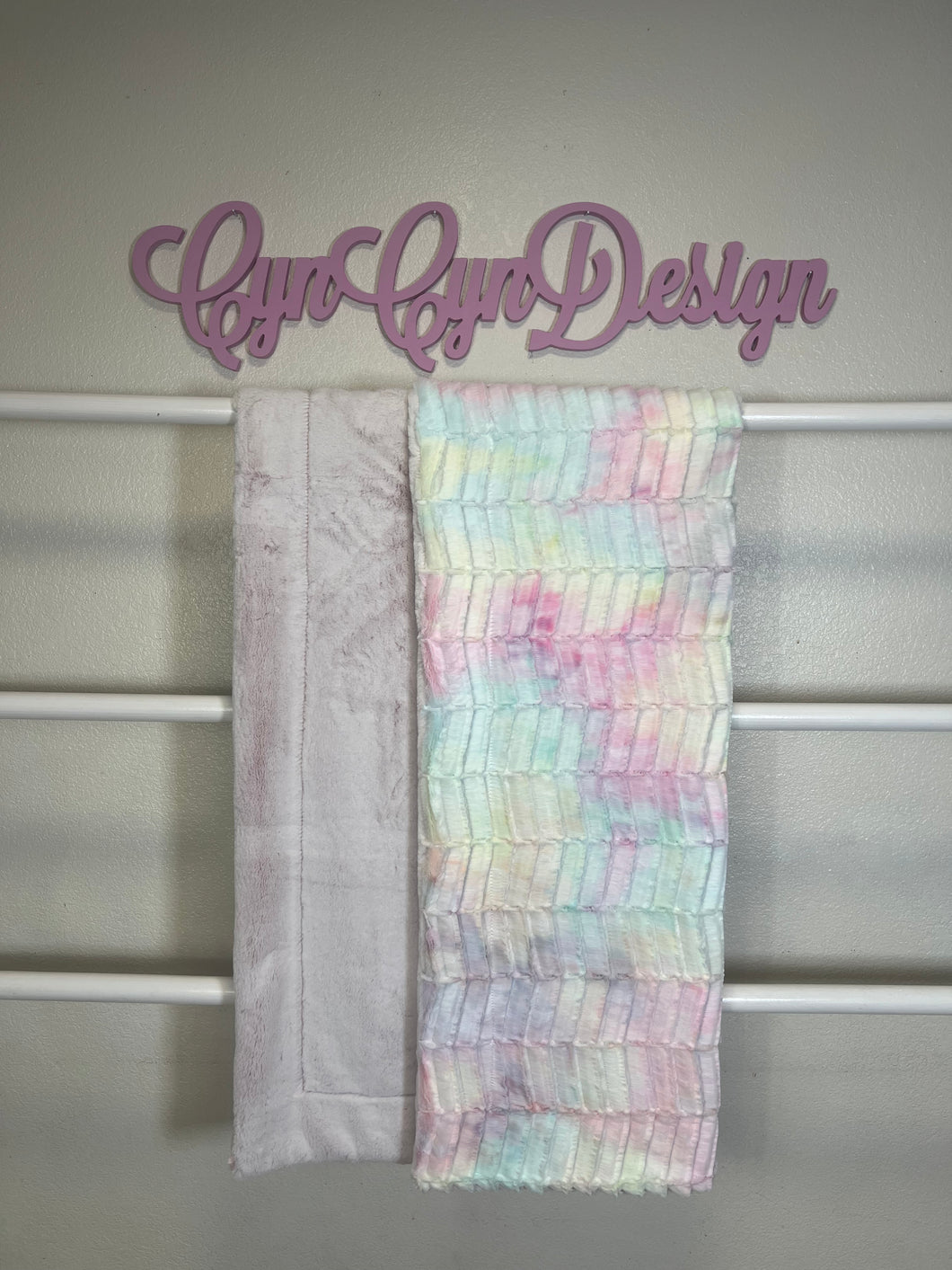 Pastel groovy on Rosewater frosted baby seal 36x60