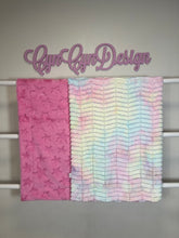 Load image into Gallery viewer, Pastel groovy on hot pink stars 60x50 (defect crease)
