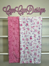 Load image into Gallery viewer, Girls rule, print on pink embossed stars (defect) 40x60
