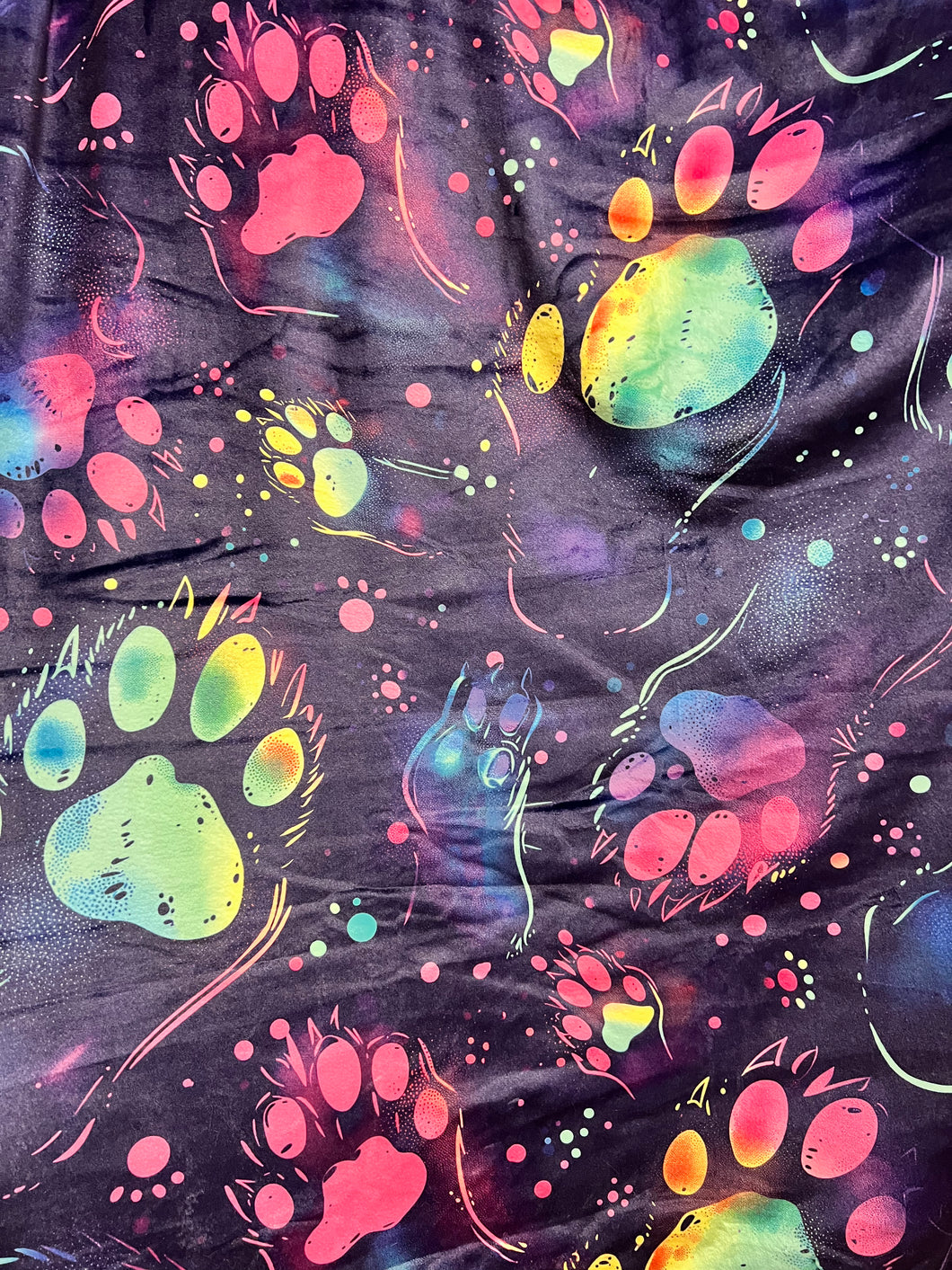 Blue paw print squish 2 yards